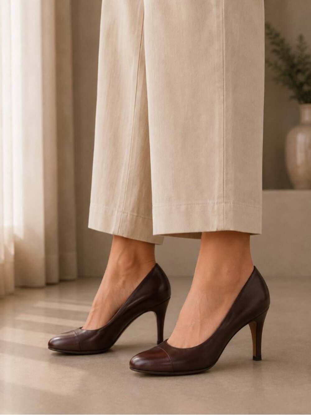 Bruno Magli Brown Suede Leather Cap Toe Pumps Made in Italy Size 35.5 0410